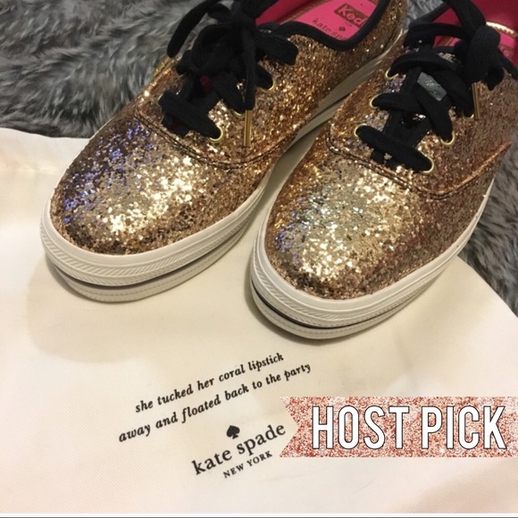 kate spade Shoes - NEW Keds x kate spade Gold Glitter Sneakers